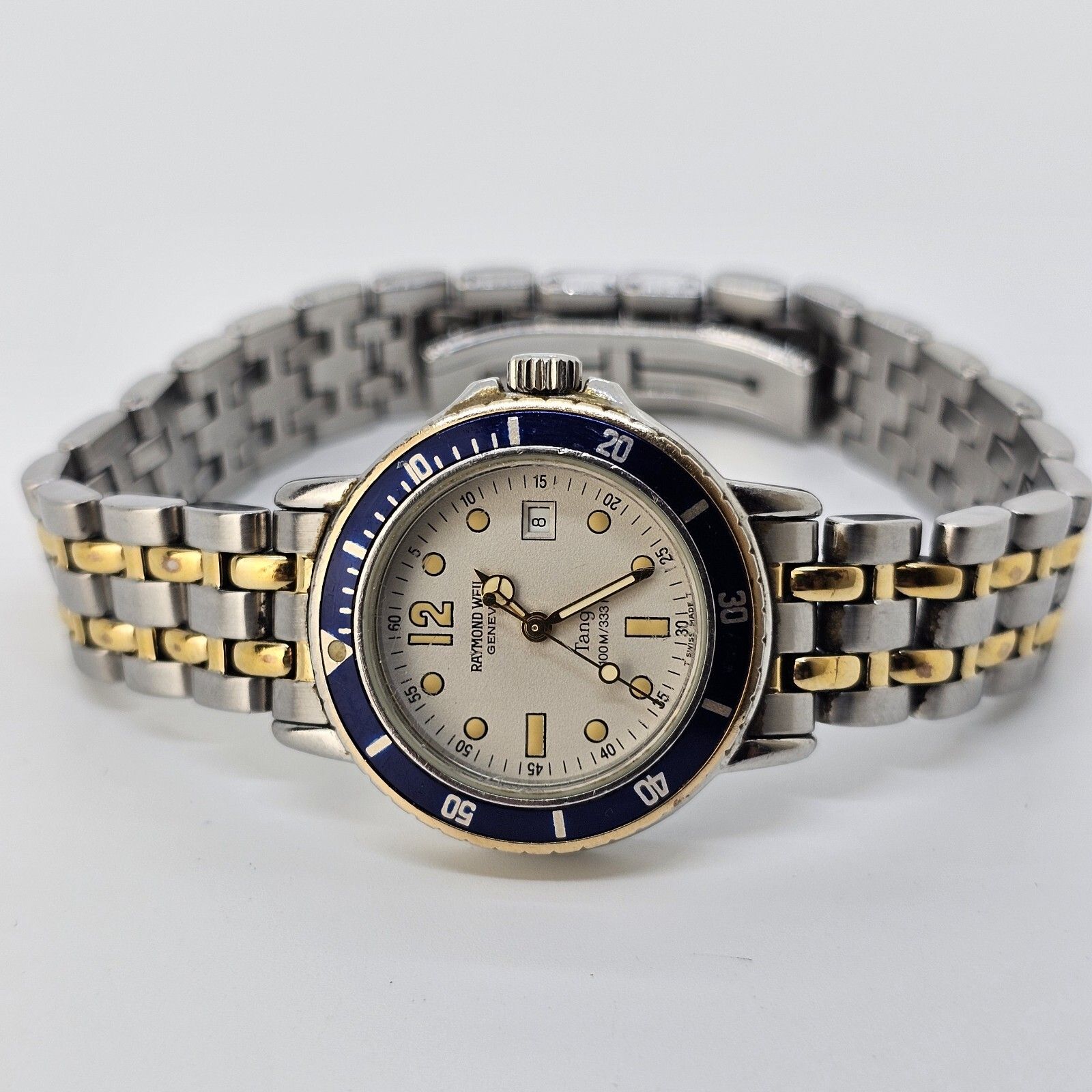 Raymond Weil Geneve Tango Women Watch White Dial Two Tone Bracelet 8" New Batt